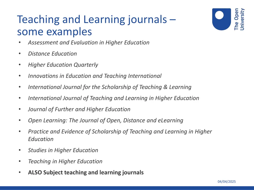 teaching and learning journals some examples