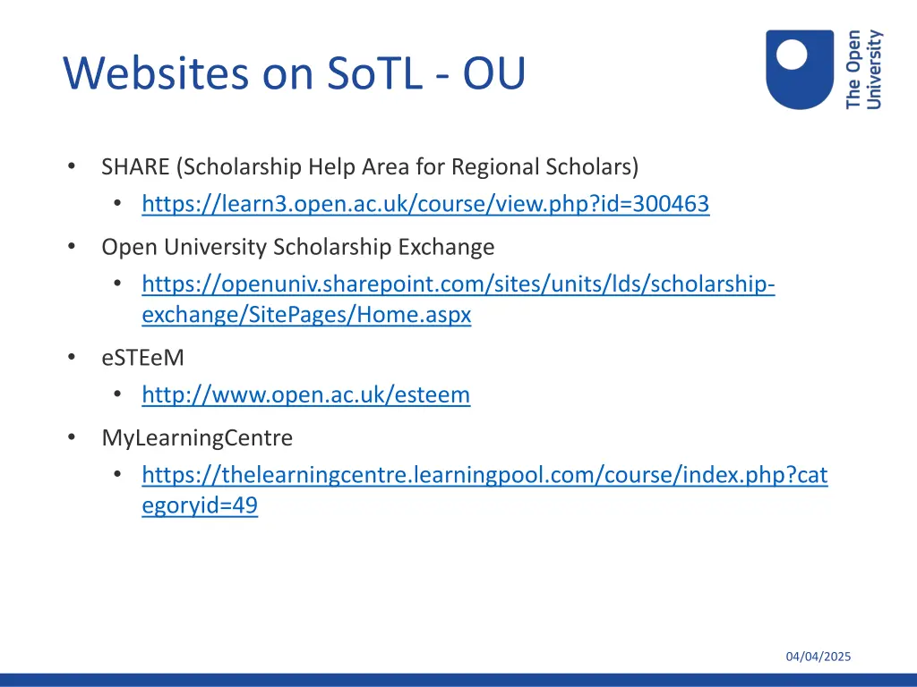 websites on sotl ou