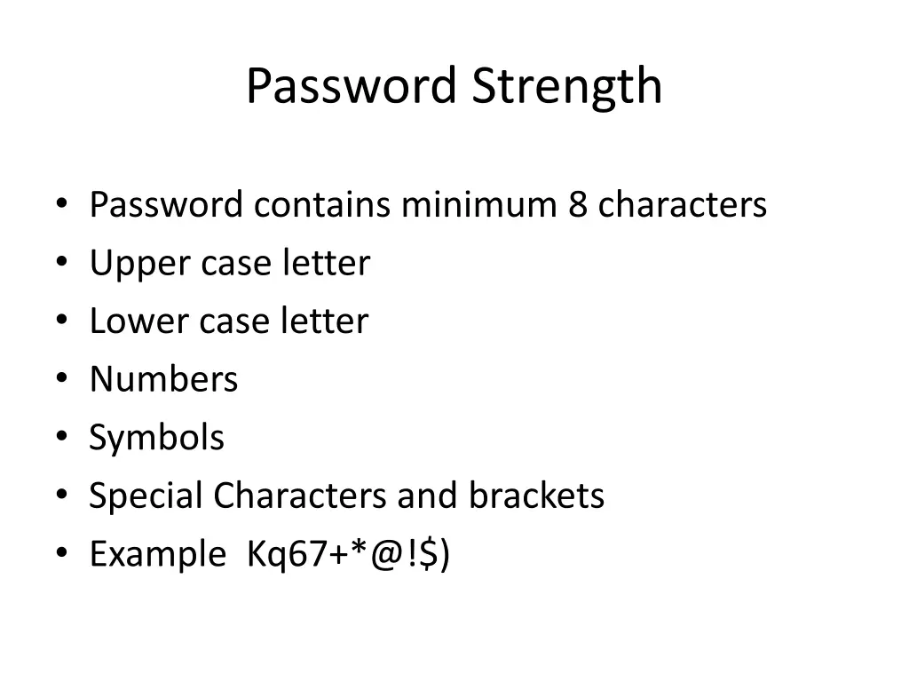 password strength