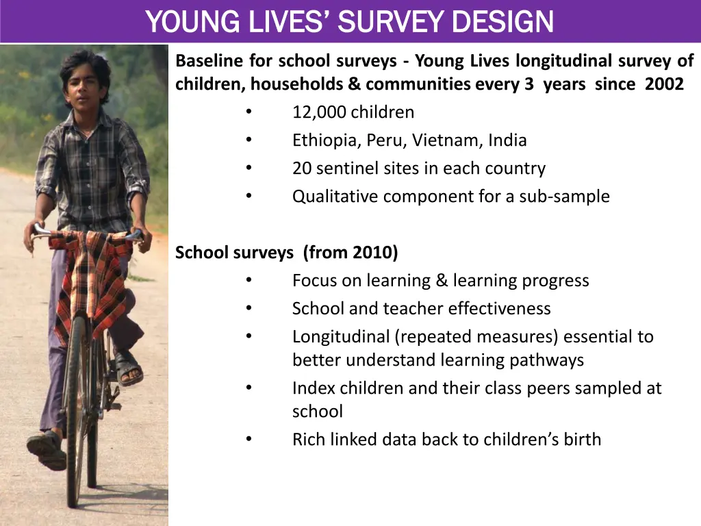 young lives survey design young lives survey