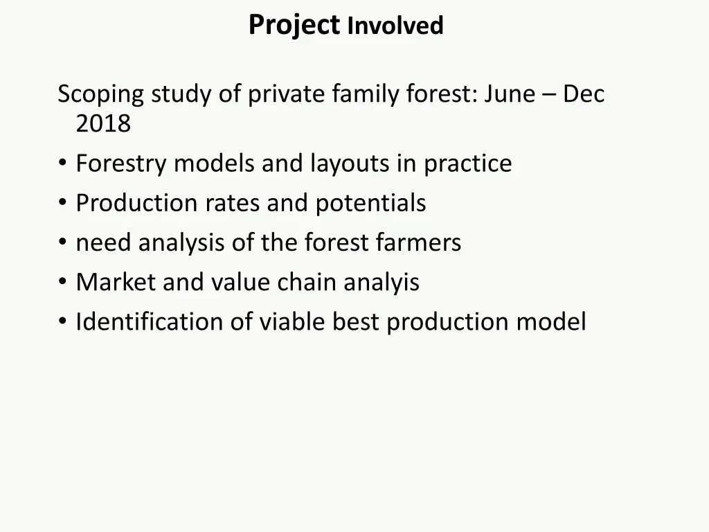project involved 1