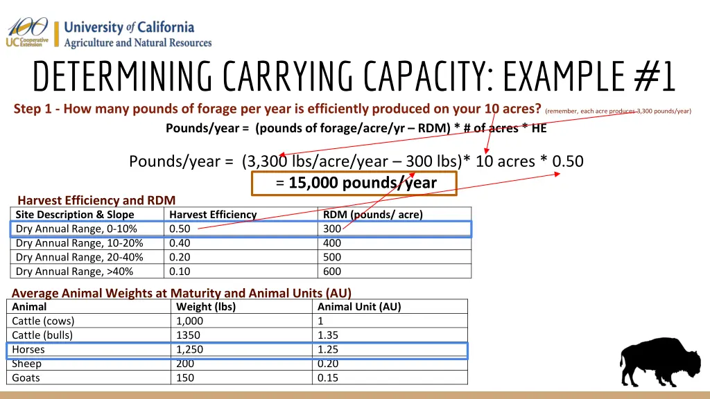 determining carrying capacity example 1 1
