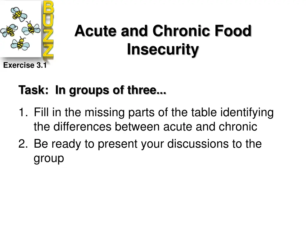 acute and chronic food insecurity