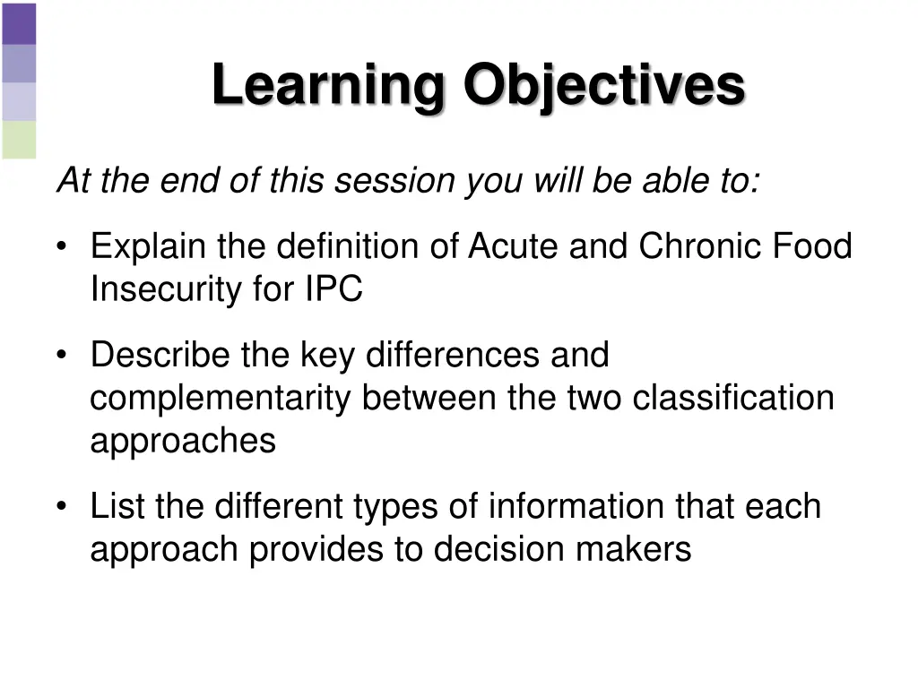 learning objectives