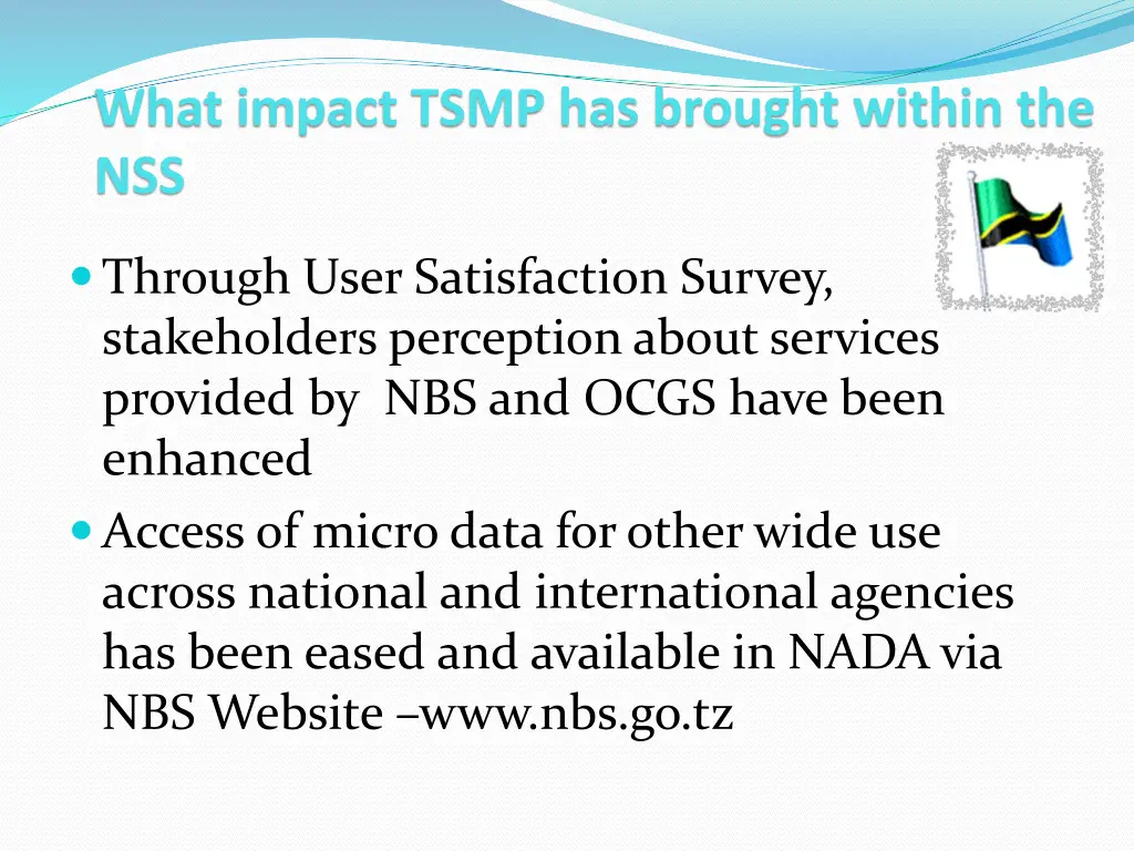 what impact tsmp has brought within the nss