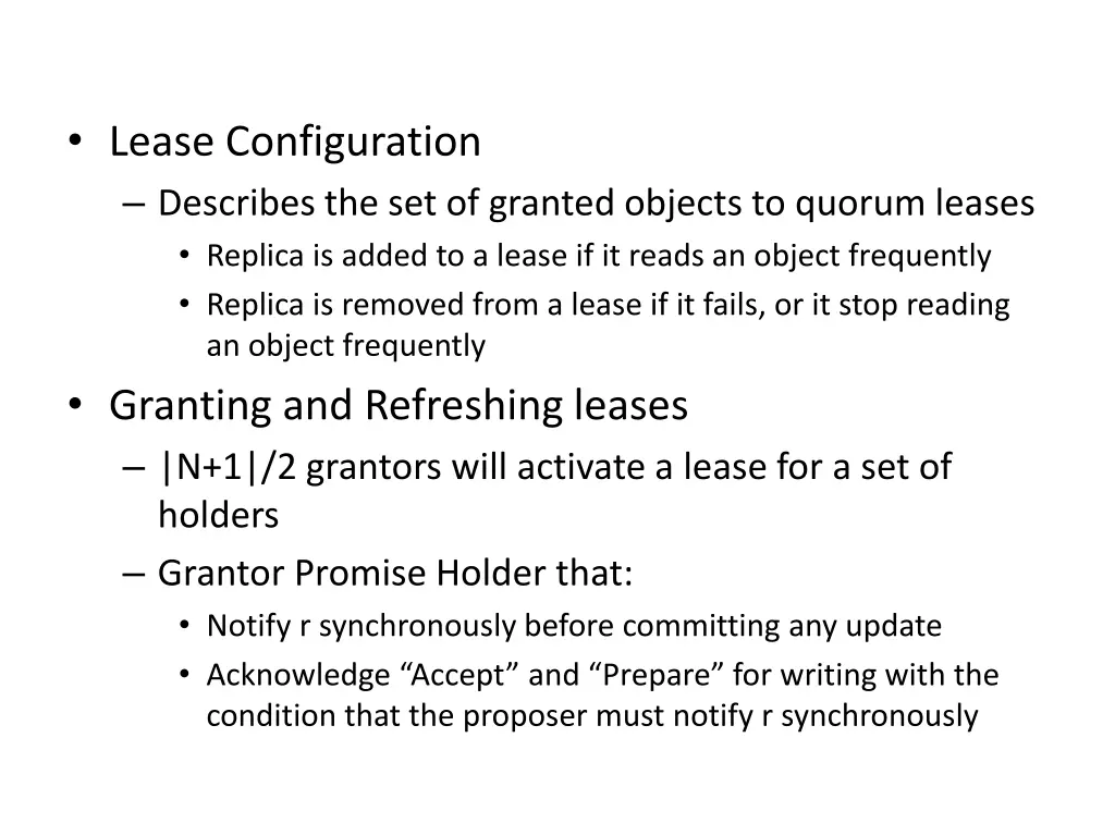lease configuration describes the set of granted
