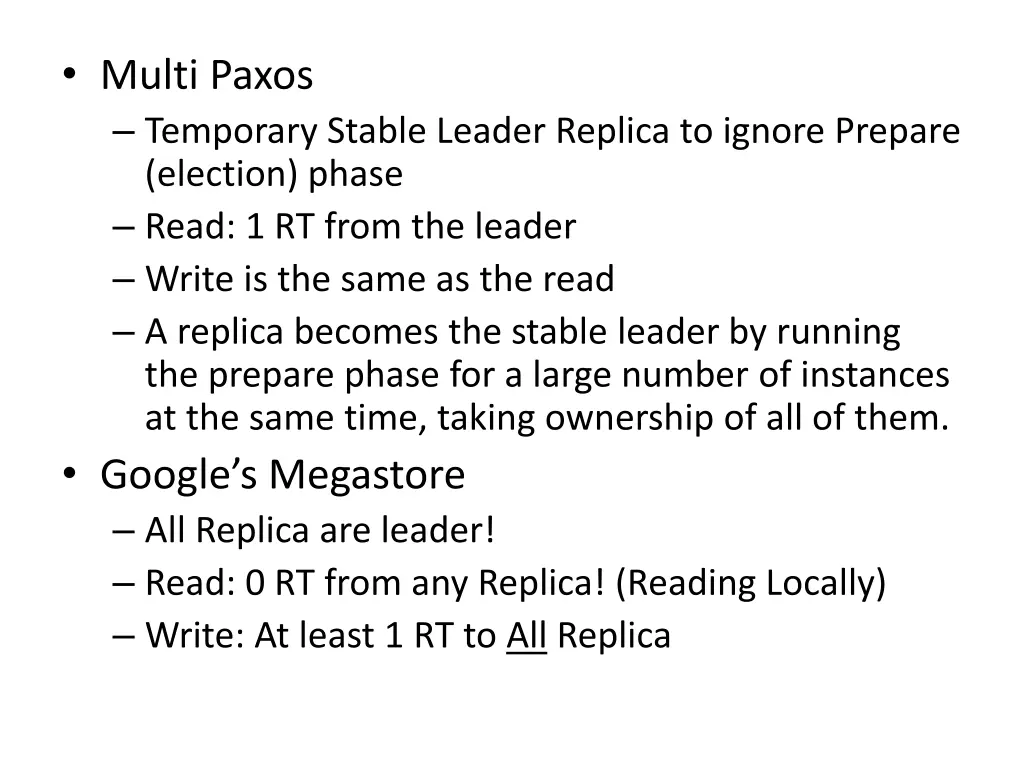 multi paxos temporary stable leader replica