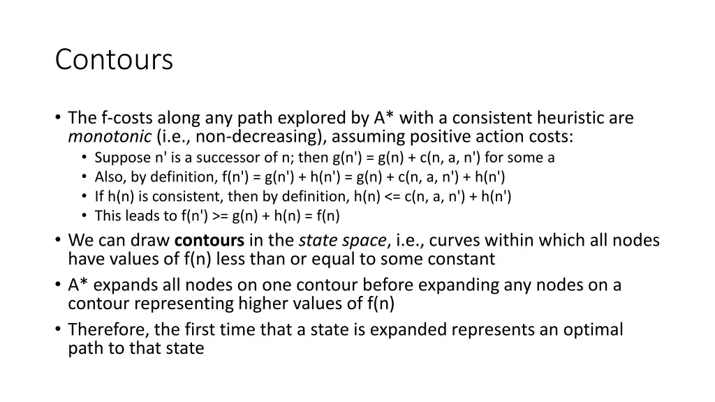 contours