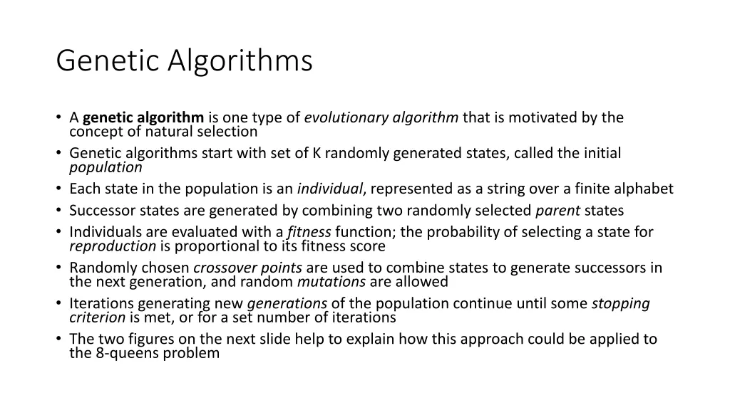 genetic algorithms