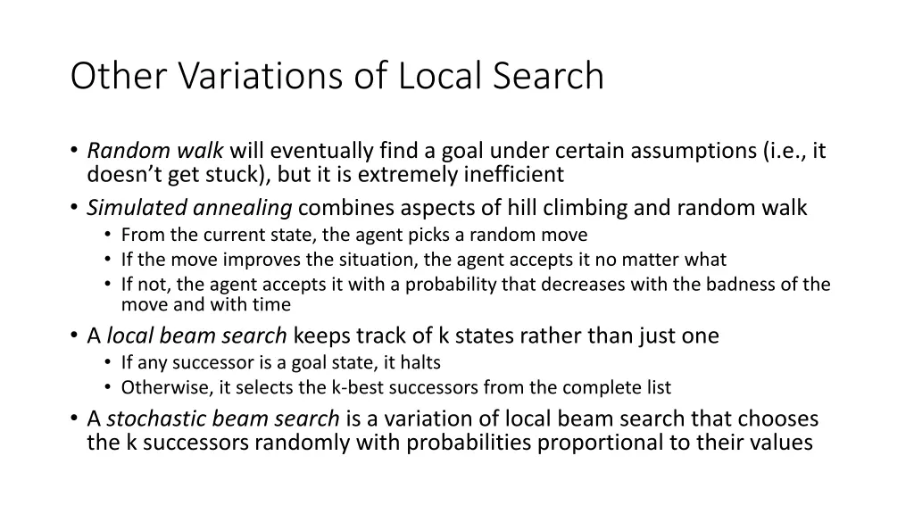 other variations of local search
