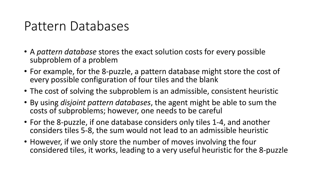 pattern databases