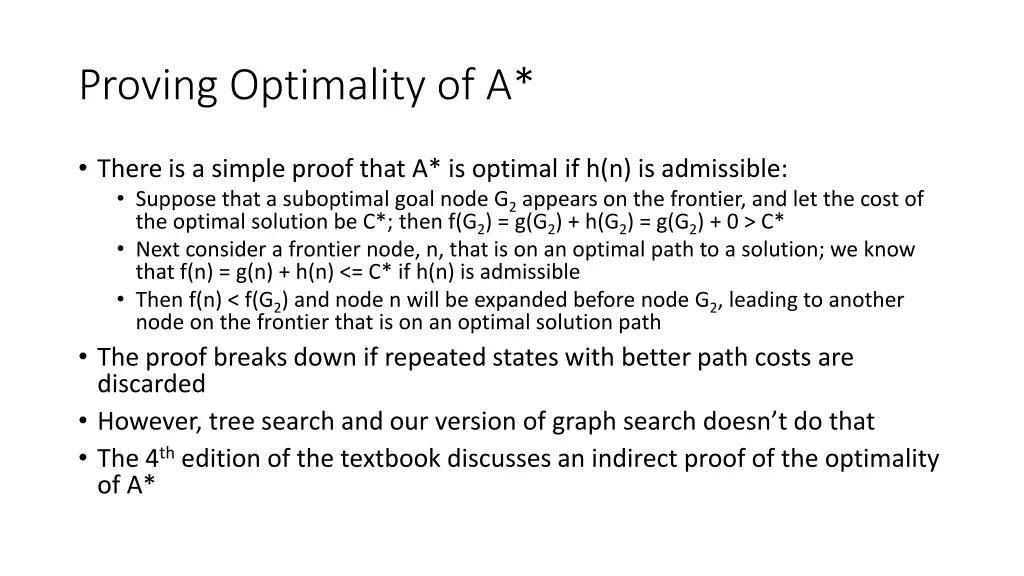 proving optimality of a