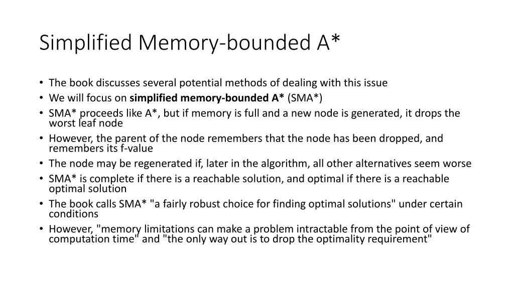 simplified memory bounded a