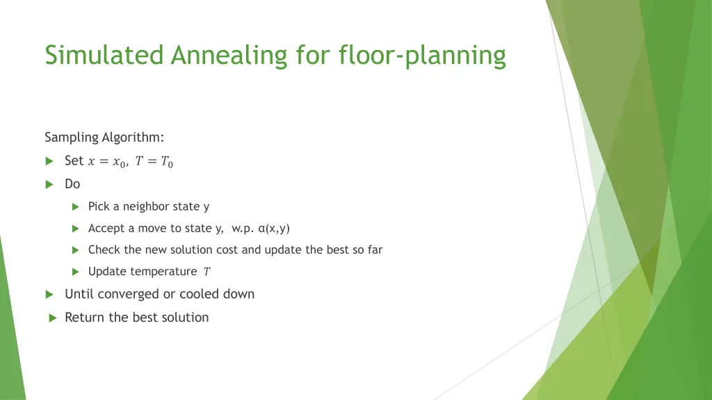 simulated annealing for floor planning 1