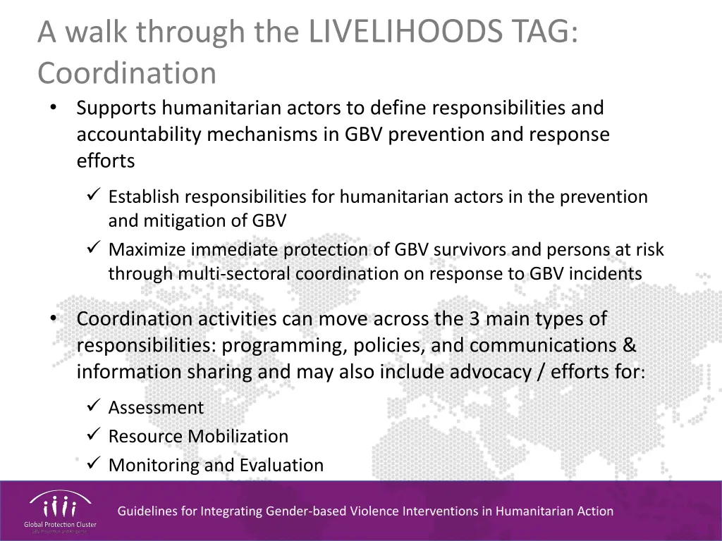 a walk through the livelihoods tag coordination 1