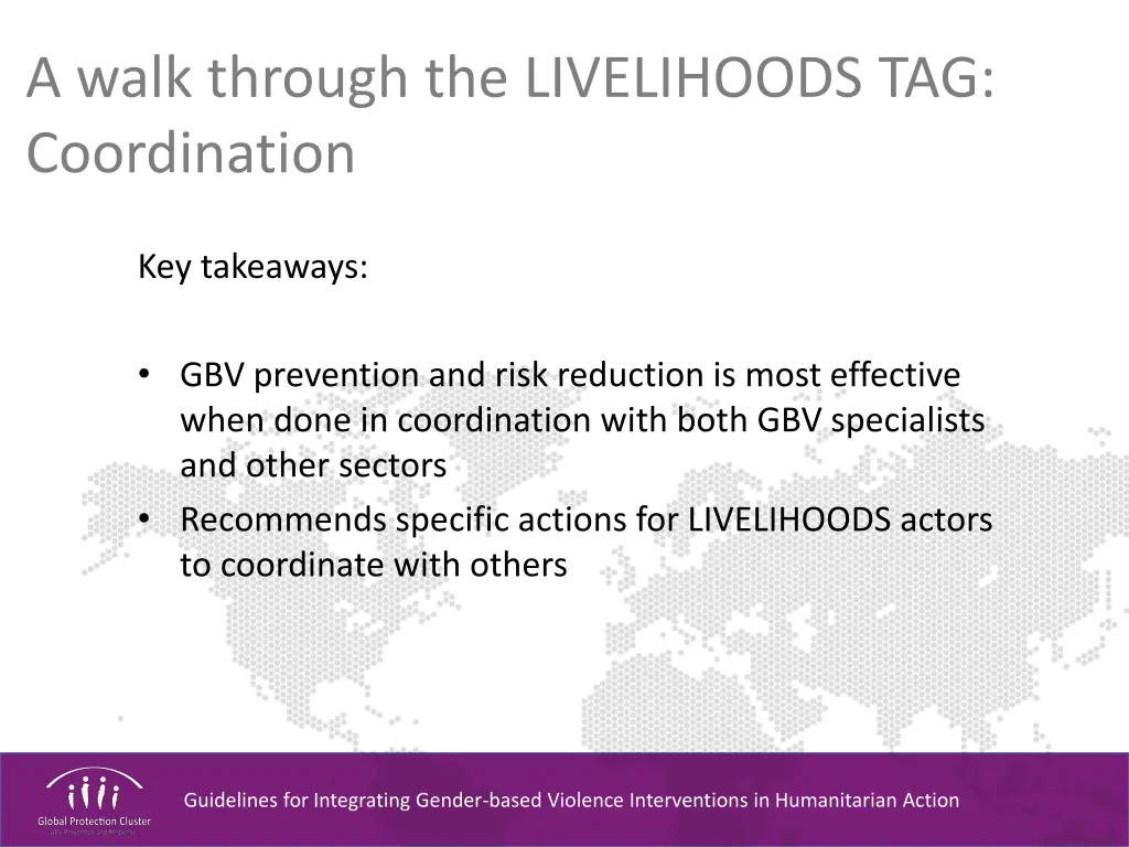 a walk through the livelihoods tag coordination