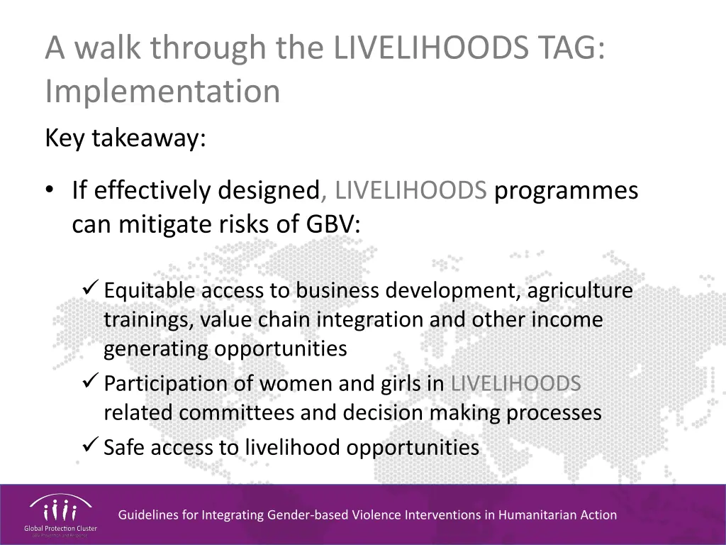 a walk through the livelihoods tag implementation