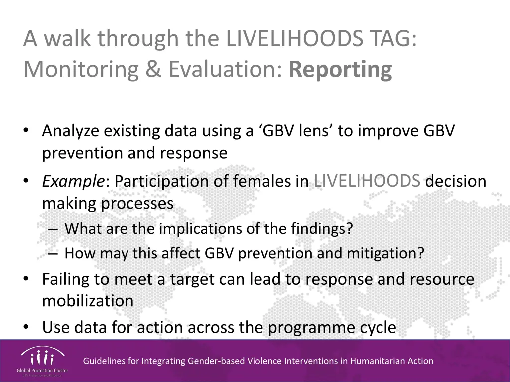 a walk through the livelihoods tag monitoring 2
