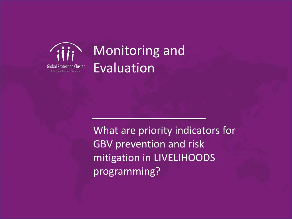 monitoring and evaluation
