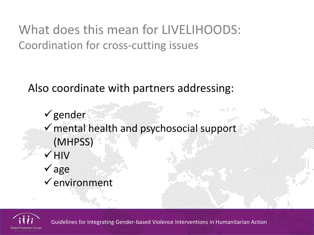 what does this mean for livelihoods coordination 2