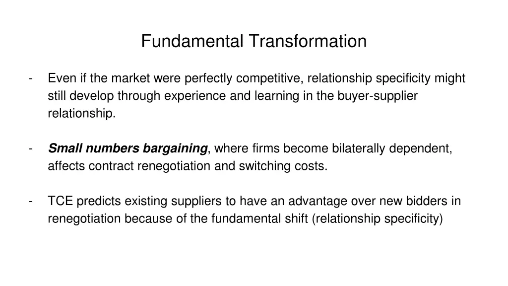 fundamental transformation
