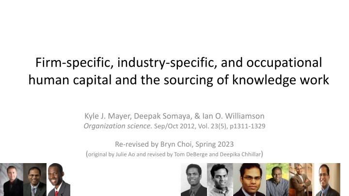 firm specific industry specific and occupational