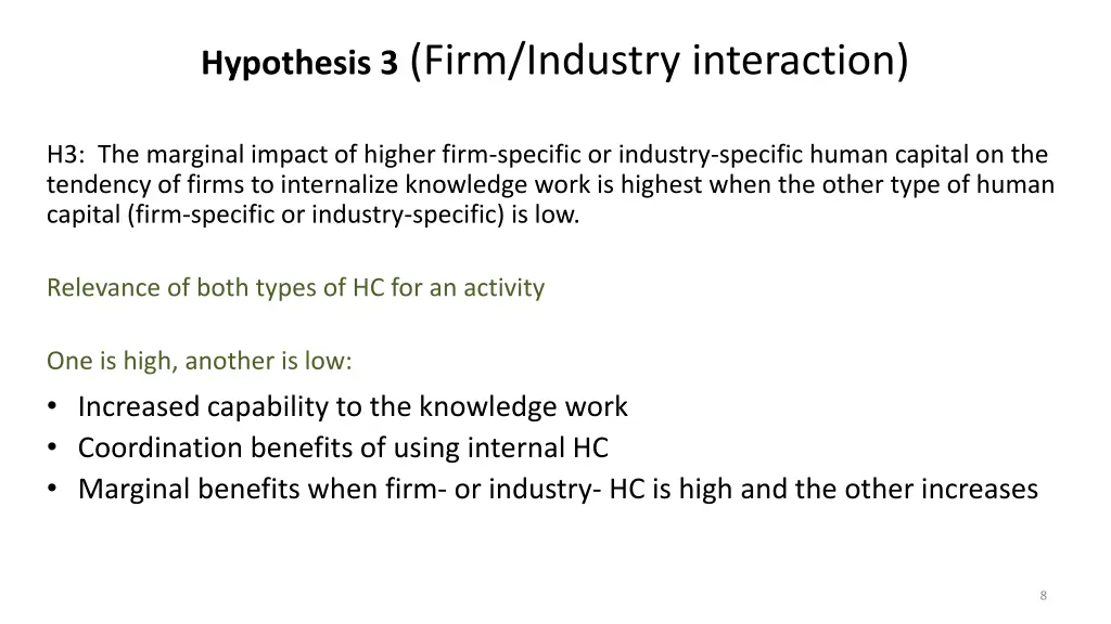 hypothesis 3 firm industry interaction