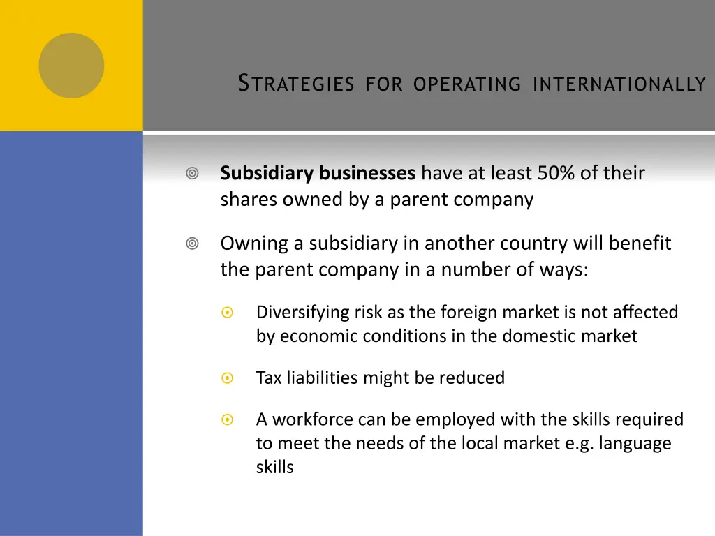 s trategies for operating internationally 2