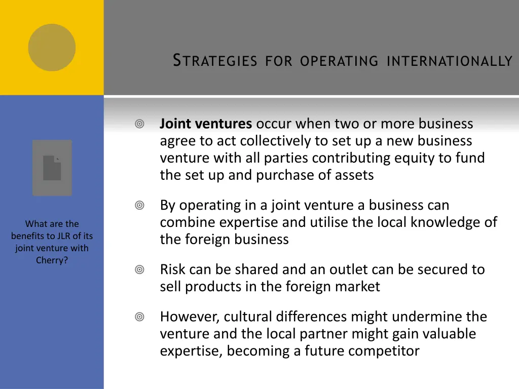 s trategies for operating internationally 3