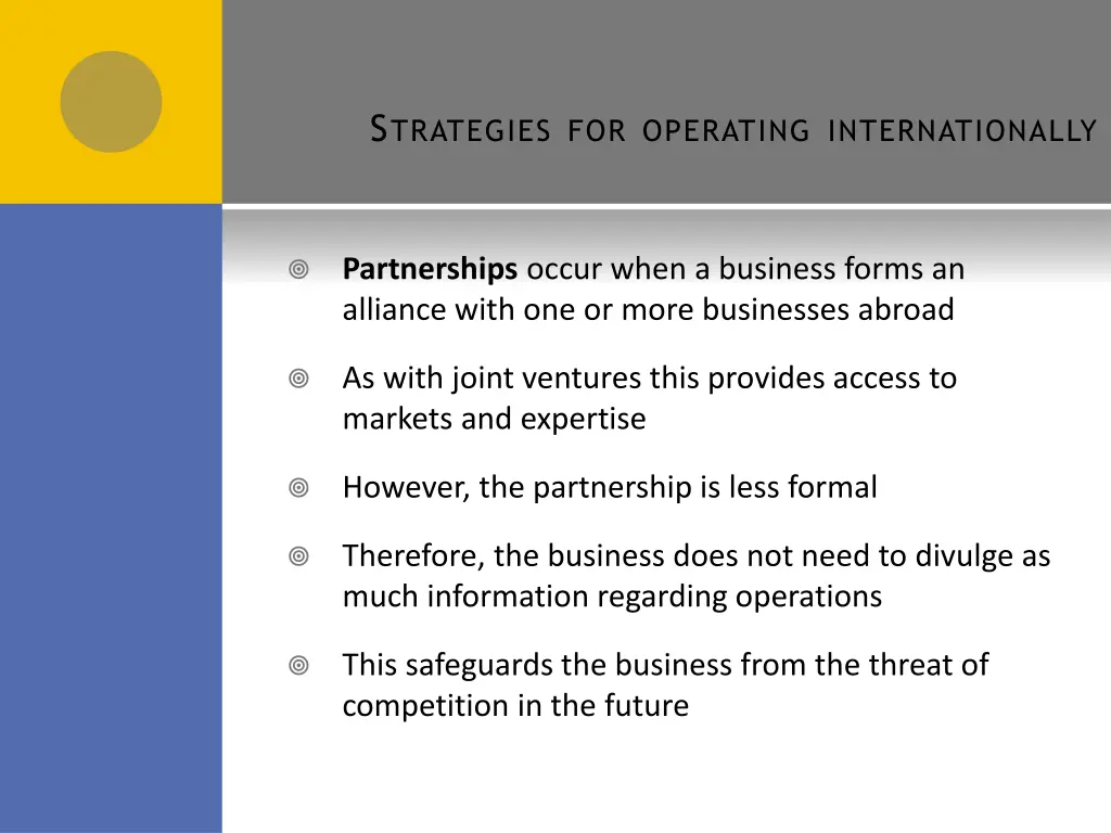 s trategies for operating internationally 4