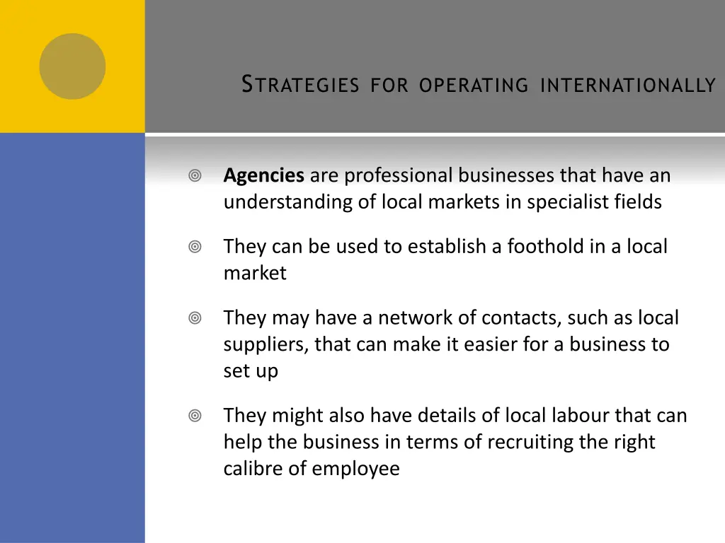 s trategies for operating internationally 5