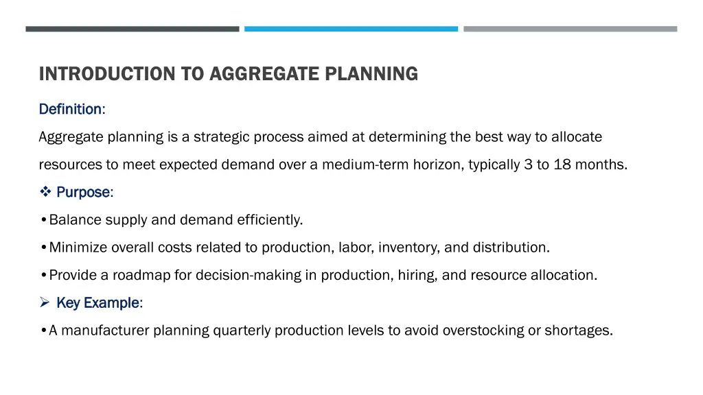 introduction to aggregate planning