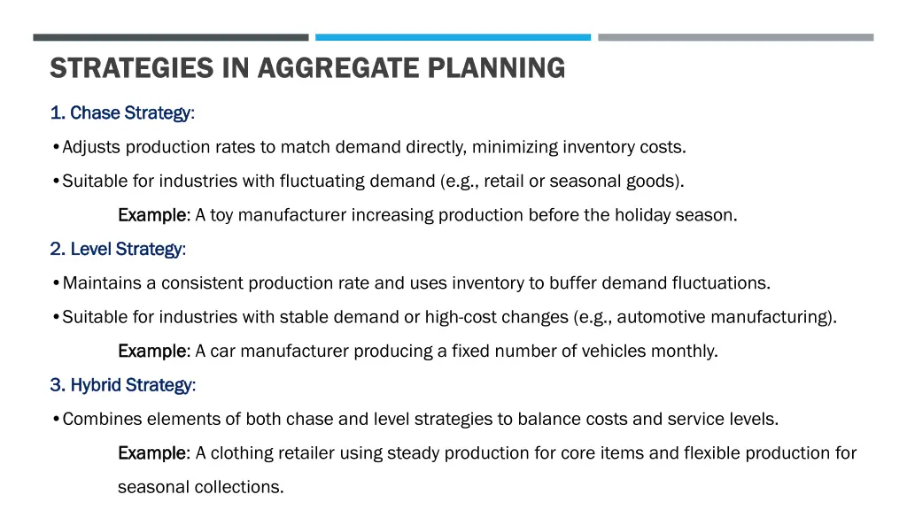 strategies in aggregate planning