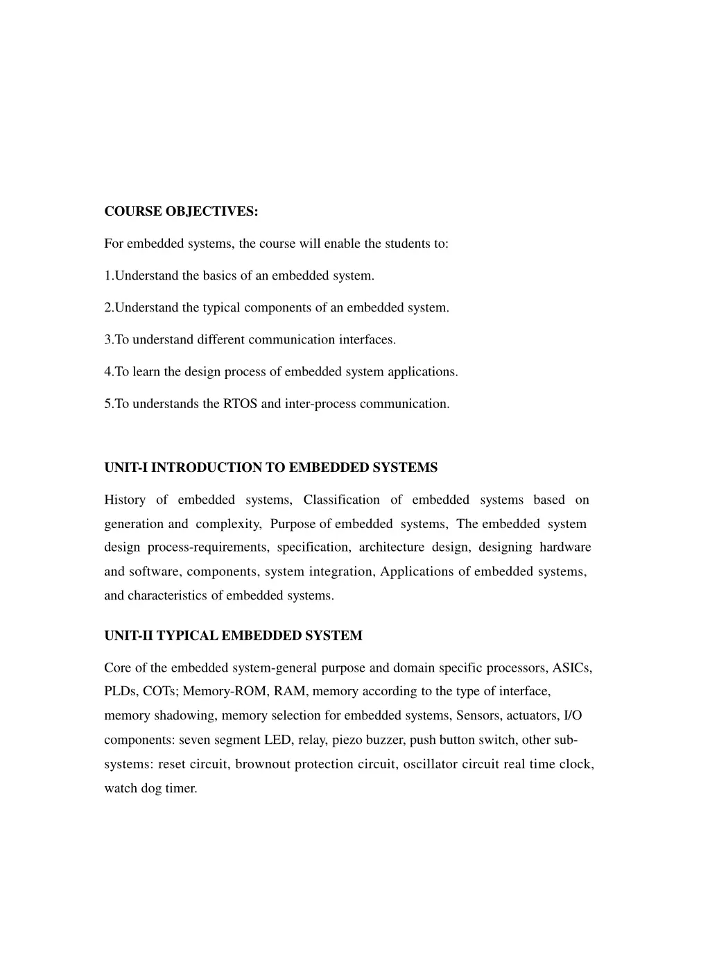 course objectives