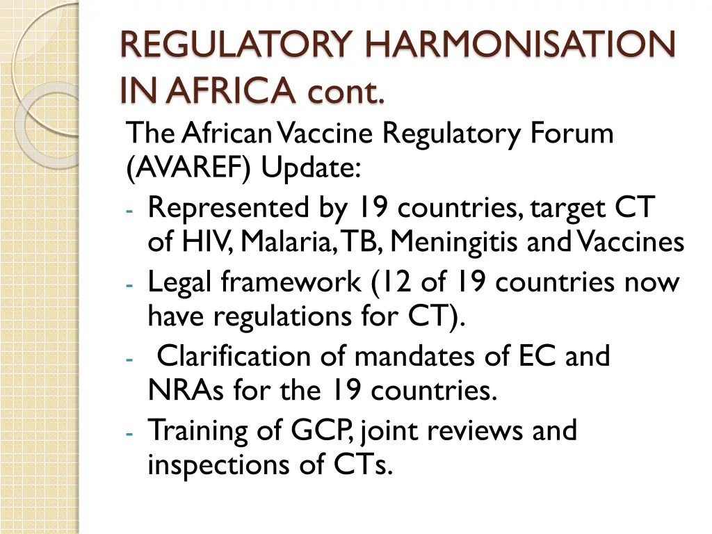 regulatory harmonisation in africa cont 2