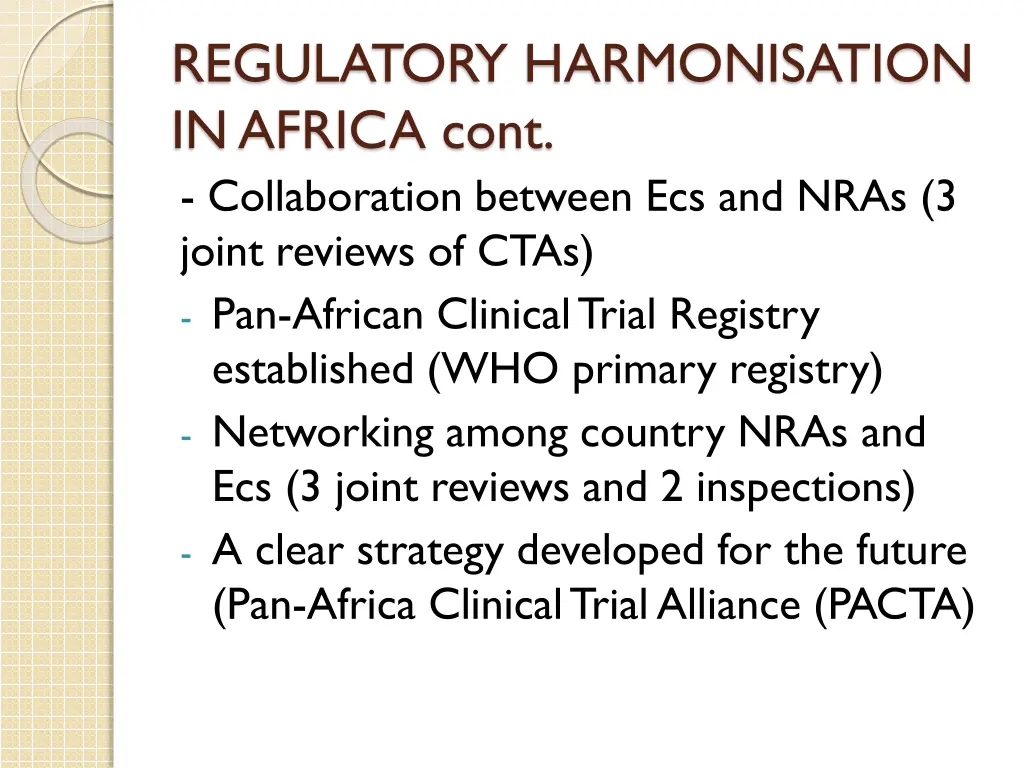 regulatory harmonisation in africa cont 3