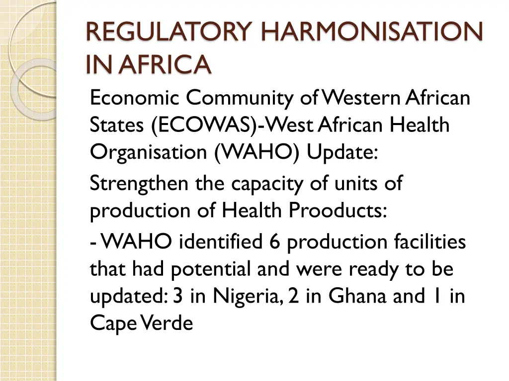 regulatory harmonisation in africa economic