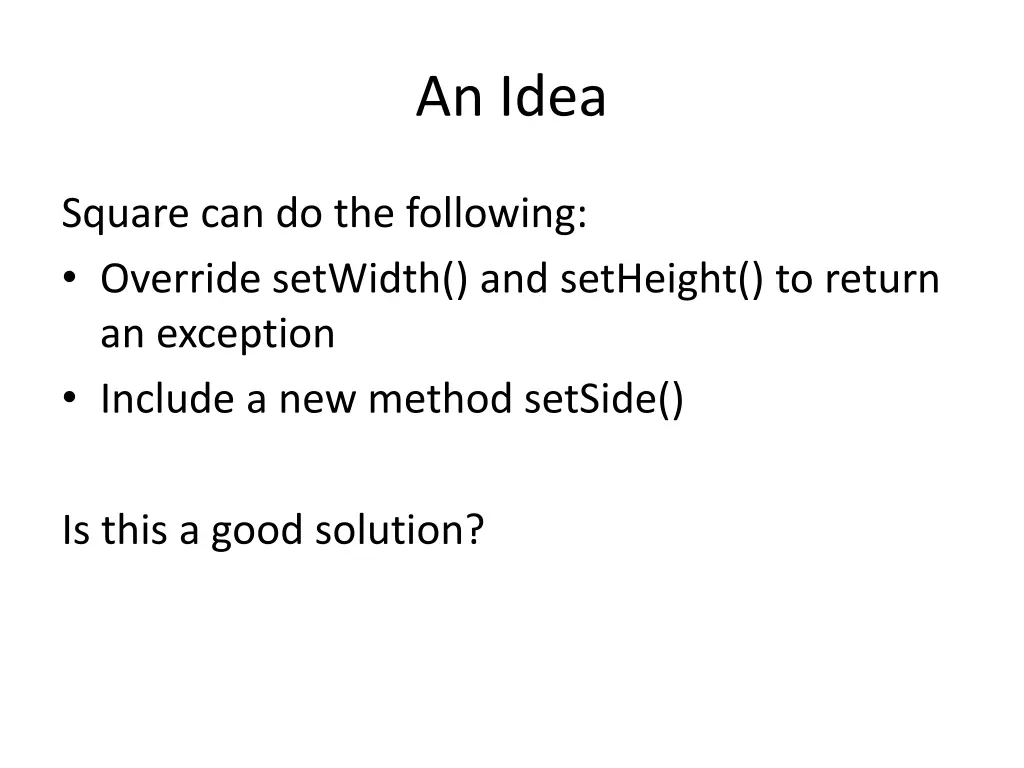 an idea