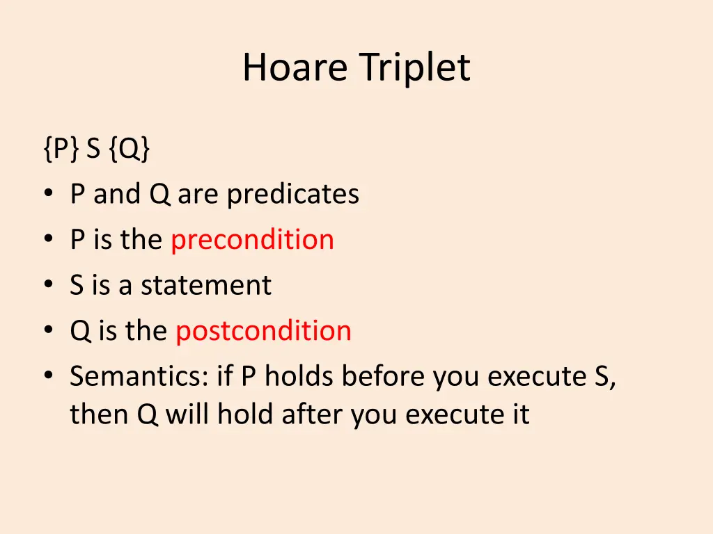 hoare triplet