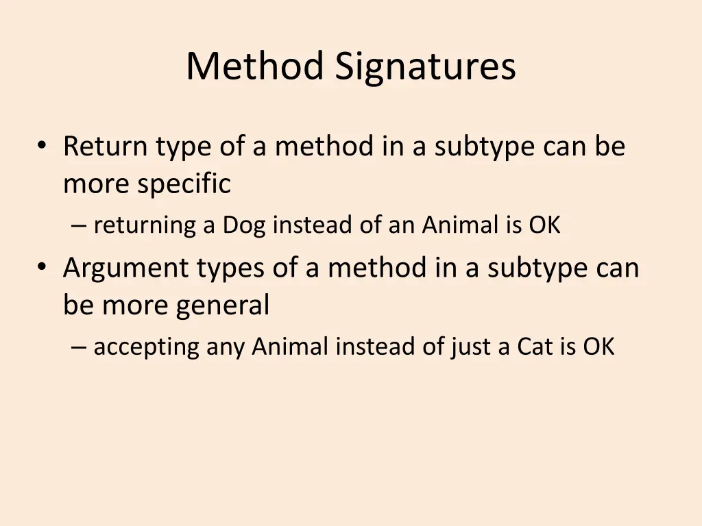 method signatures