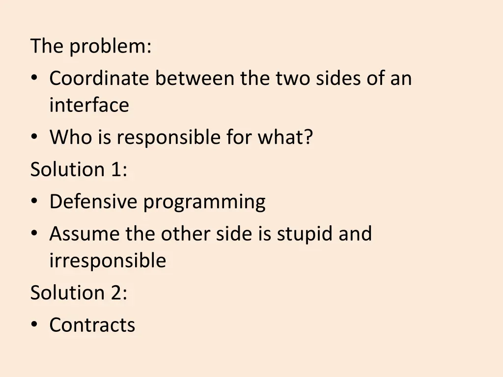the problem coordinate between the two sides