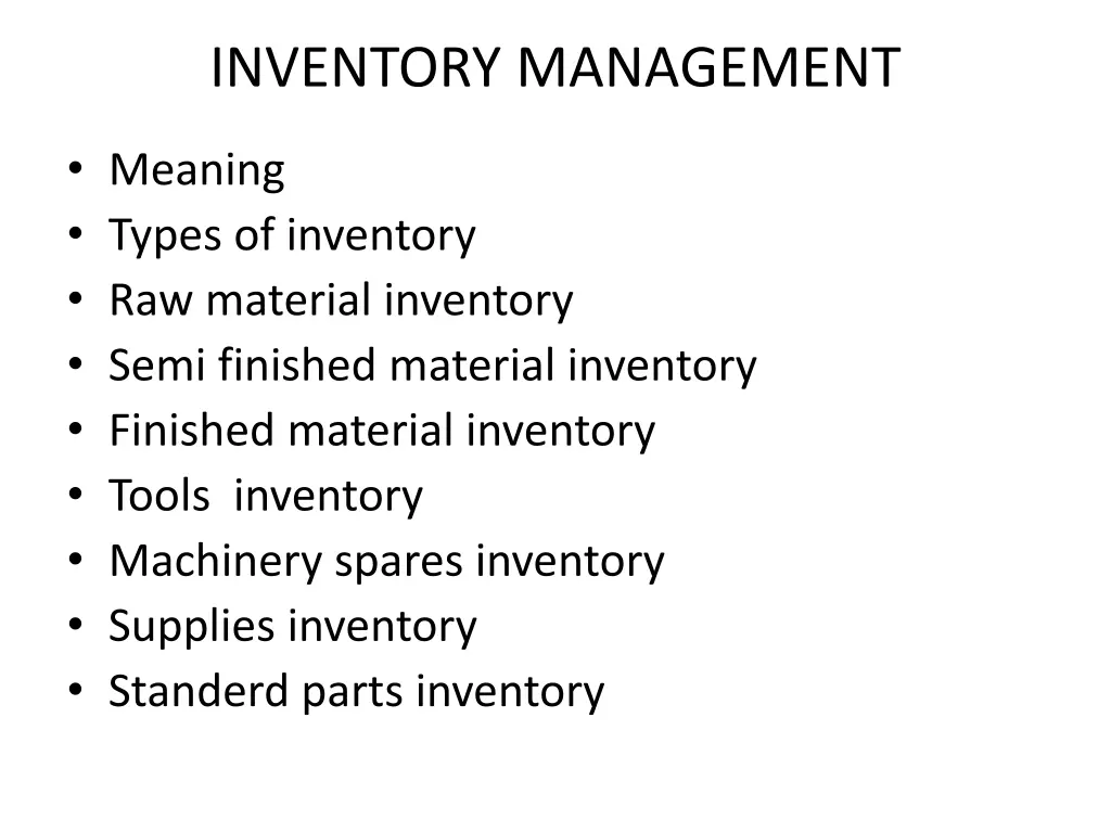 inventory management