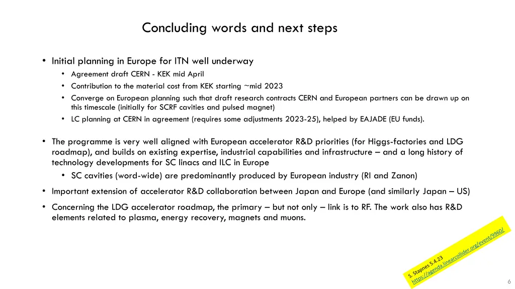 concluding words and next steps