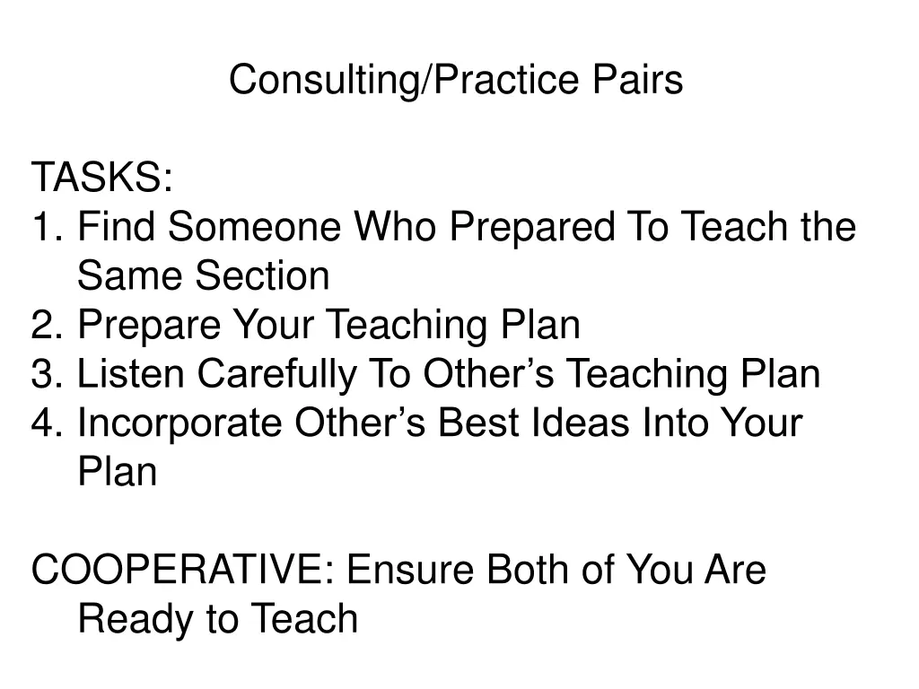 consulting practice pairs
