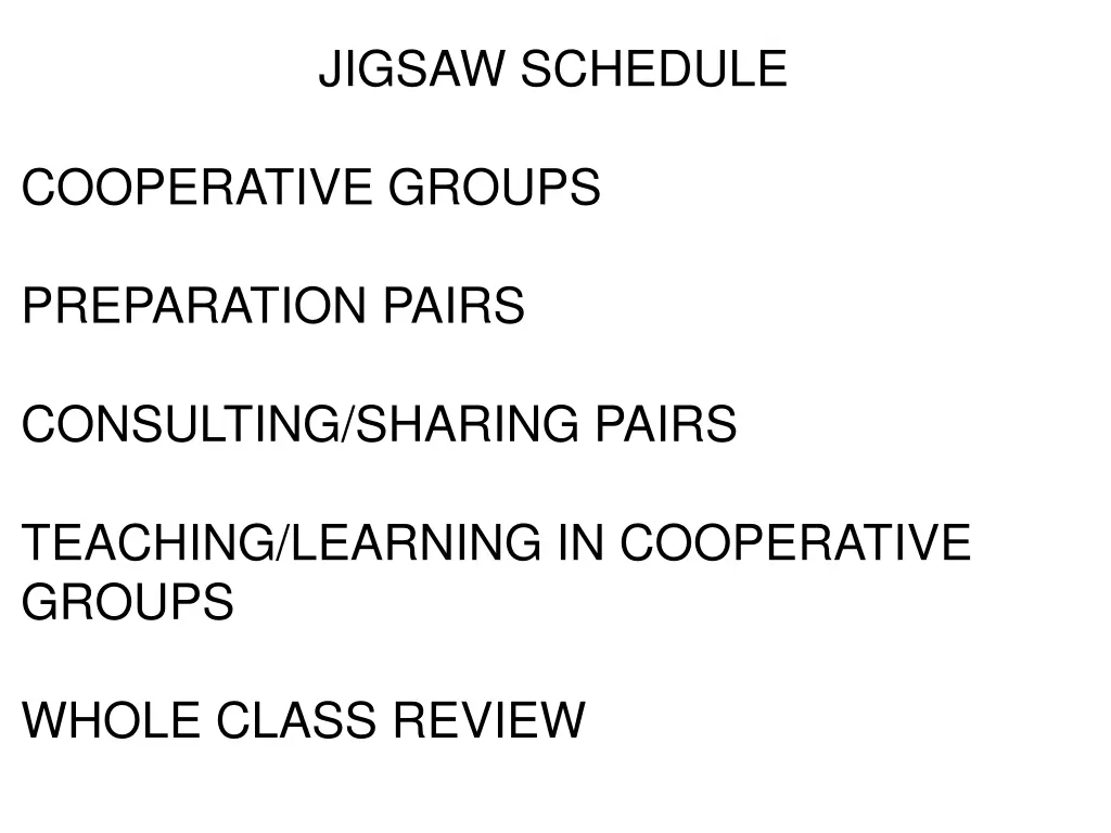 jigsaw schedule