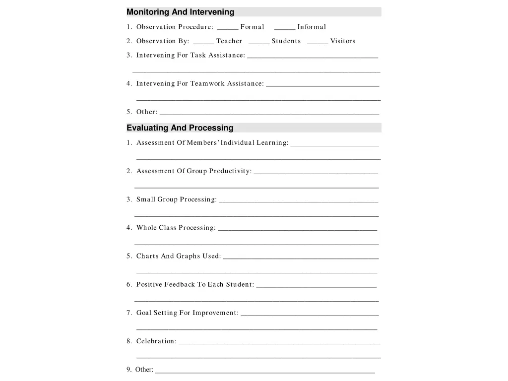 monitoring and intervening