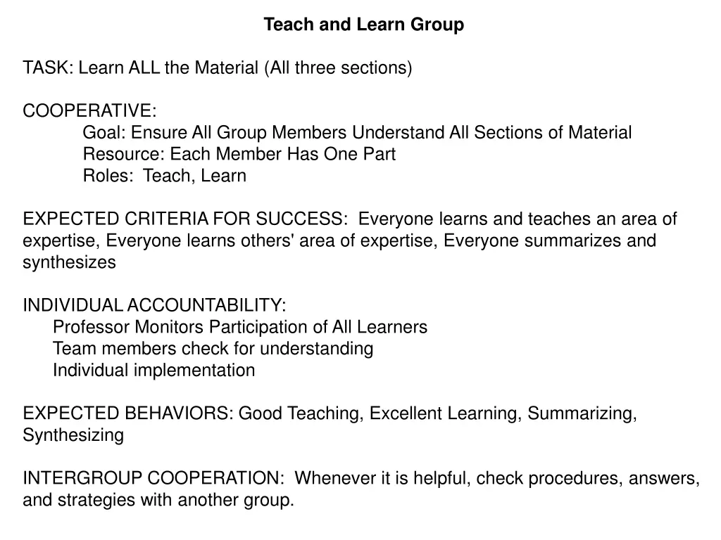 teach and learn group