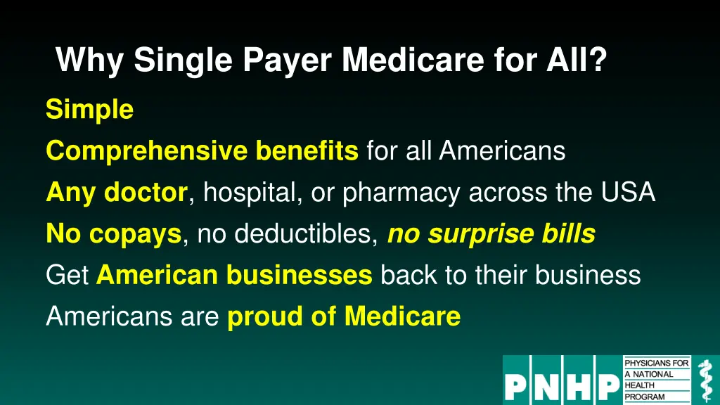 why single payer medicare for all