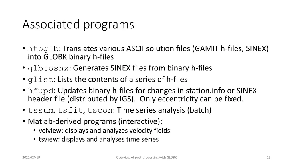 associated programs