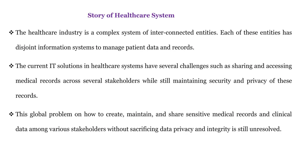 story of healthcare system